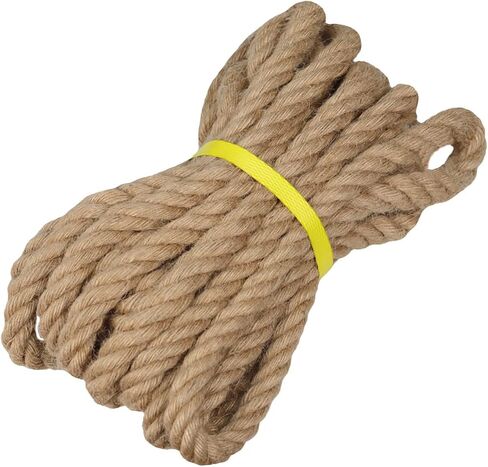 Natural Jute Rope - 3/4 Inch × 25 Feet - Twisted Manila Thick Hemp Rope for Crafts, Hammock, Nautical, Decorating in Saudi Arabia