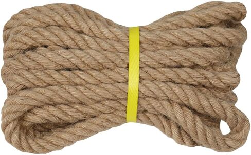 Natural Jute Rope - 3/4 Inch × 25 Feet - Twisted Manila Thick Hemp Rope for Crafts, Hammock, Nautical, Decorating in Saudi Arabia