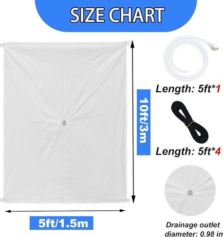 5 × 5 أقدام سقف تسرب المقطوع مع خرطوم و grommets ثقيلة السقف تسرب السقف المقطوعة أبيض تسرب القنب مع القنب المقطوع مياه الخرطوم لإصلاح تسرب السقف in Kuwait