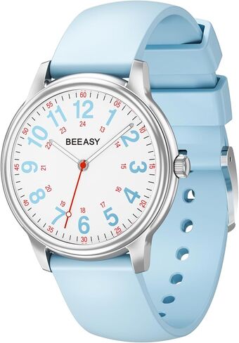 Beeasy Nurse مراقبة مقاومة للماء للمهنيين الطبيين الطلاب الرجال الرجال ، والساعات مع التمريض المستعملة 12/24 ساعة ، وسهولة قراءة الاتصال الهاتفي وفرقة السيليكون ، الوقت العسكري luminouse in Kuwait