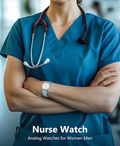 Beeasy Nurse مراقبة مقاومة للماء للمهنيين الطبيين الطلاب الرجال الرجال ، والساعات مع التمريض المستعملة 12/24 ساعة ، وسهولة قراءة الاتصال الهاتفي وفرقة السيليكون ، الوقت العسكري luminouse in Kuwait