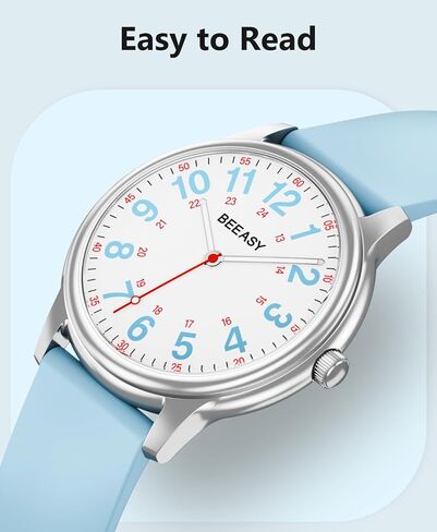 Beeasy Nurse مراقبة مقاومة للماء للمهنيين الطبيين الطلاب الرجال الرجال ، والساعات مع التمريض المستعملة 12/24 ساعة ، وسهولة قراءة الاتصال الهاتفي وفرقة السيليكون ، الوقت العسكري luminouse in Kuwait