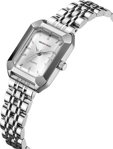 GOLDEN HOUR Women's Rectangular Quartz Watch, Gold Tone Stainless Steel Band in Kuwait