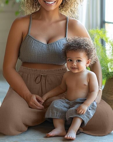 Neer Plus Size Linen Linen Capri Baggy Wide Pant Pant غير الرسمي صالة الرباط عالية الخصر مع جيوب in Saudi Arabia