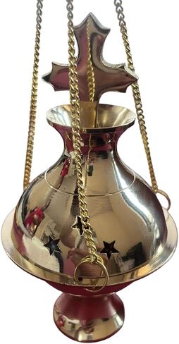 Indian Consigners Brass Altar Incense Charcoal Burner Holder with Chain (Cross) in Saudi Arabia