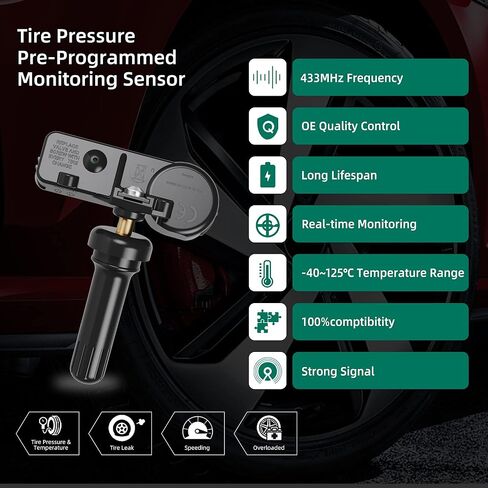 مستشعر CDWTPS TPMS ، نظام مراقبة ضغط الإطارات 433 ميجا هرتز لعام 2006-2010 كرايسلر | دودج | Jeep 4-Pack استبدال# 56029481ab 56029359ab ، 68078768AA in Kuwait