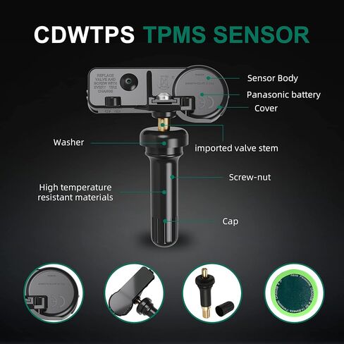 مستشعر CDWTPS TPMS ، نظام مراقبة ضغط الإطارات 433 ميجا هرتز لعام 2006-2010 كرايسلر | دودج | Jeep 4-Pack استبدال# 56029481ab 56029359ab ، 68078768AA in Kuwait