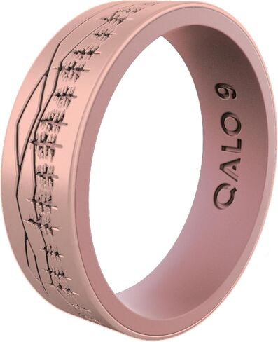 QALO Women's Rubber Silicone Ring, Smoky Mountains Strata, Silicone Rubber Wedding Band, Breathable, Durable Wedding Ring for Women, 6mm Wide 1.85mm Thick, Multi Sizes in Saudi Arabia