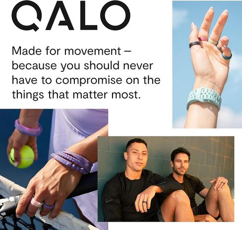 QALO Women's Rubber Silicone Ring, Smoky Mountains Strata, Silicone Rubber Wedding Band, Breathable, Durable Wedding Ring for Women, 6mm Wide 1.85mm Thick, Multi Sizes in Saudi Arabia