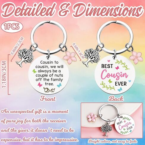 Cousin Gifts Keychain for Women Men - Funny Best Cousin Ever Keyring for Girls and Boys Birthday Christmas Gift in Saudi Arabia