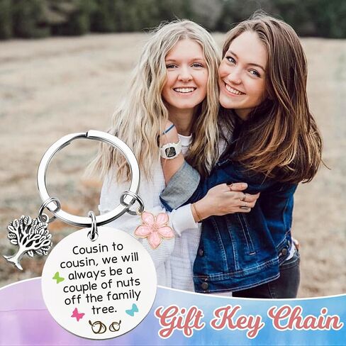 Cousin Gifts Keychain for Women Men - Funny Best Cousin Ever Keyring for Girls and Boys Birthday Christmas Gift in Saudi Arabia
