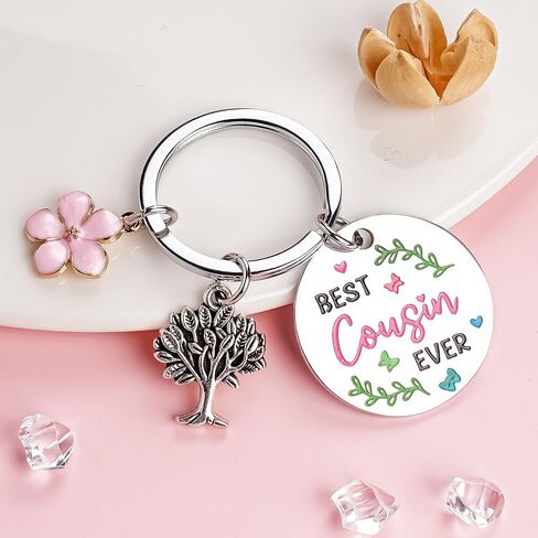 Cousin Gifts Keychain for Women Men - Funny Best Cousin Ever Keyring for Girls and Boys Birthday Christmas Gift in Saudi Arabia