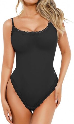 Popilush Lace Body Suits Women - Spaghetti Strap Tank Top Square Neck Camisole Cute Out Tops Bodysuit Concert in Saudi Arabia