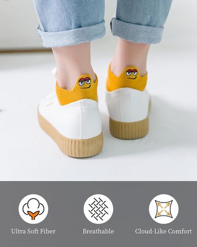 Socks for Women Funny Novelty Crew Ankle Socks 5 Pairs (4-8) in Saudi Arabia