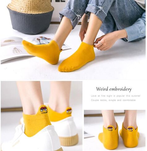 Socks for Women Funny Novelty Crew Ankle Socks 5 Pairs (4-8) in Saudi Arabia