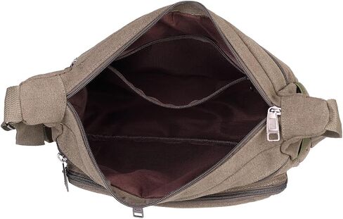 BOMKEE Canvas Messenger Bag for Men, Travel Satchel Crossbody Bag Vintage Shoulder Sling Working Bag with Water Bottle Holder in Saudi Arabia