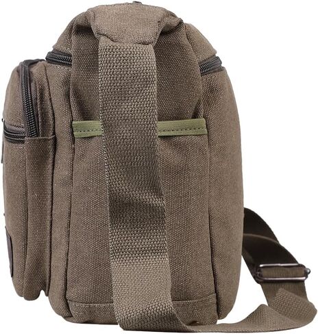 BOMKEE Canvas Messenger Bag for Men, Travel Satchel Crossbody Bag Vintage Shoulder Sling Working Bag with Water Bottle Holder in Saudi Arabia