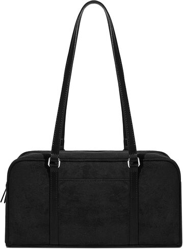 Women's Faux Suede Boston Bowler East West Le Teckel Satchel Swing Shoulder Bag in Saudi Arabia