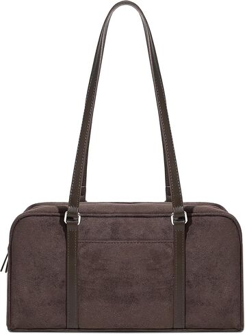 Women's Faux Suede Boston Bowler East West Le Teckel Satchel Swing Shoulder Bag in Saudi Arabia