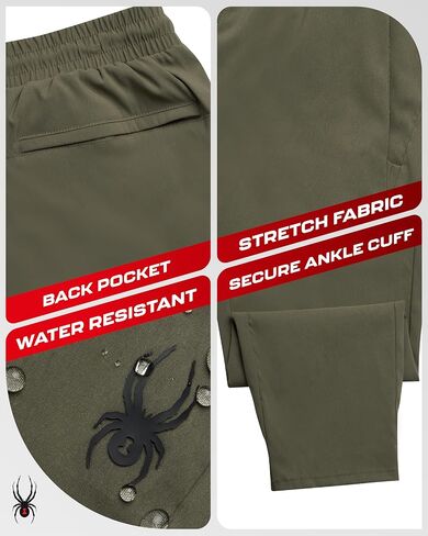 Spyder Mens Golf Pants - Lightweight Stretch Wind and Water Resistant Tech Work Dress Pants for Golf Hiking Athleisure (S-XL) in Saudi Arabia