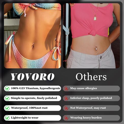 14G G23 Titanium Opal Belly Butly Rings للنساء حلقة بطن صغيرة داخليًا in Kuwait