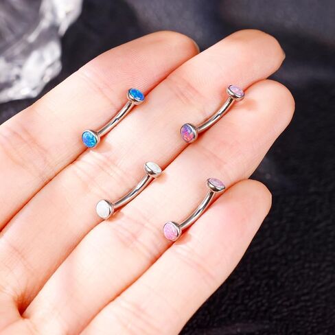 14G G23 Titanium Opal Belly Butly Rings للنساء حلقة بطن صغيرة داخليًا in Kuwait