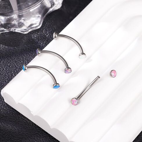 14G G23 Titanium Opal Belly Butly Rings للنساء حلقة بطن صغيرة داخليًا in Kuwait