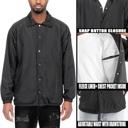 WEIV GEAR Men's Full Zip Hooded Lightweight Windbreaker Anorak Jacket in Kuwait