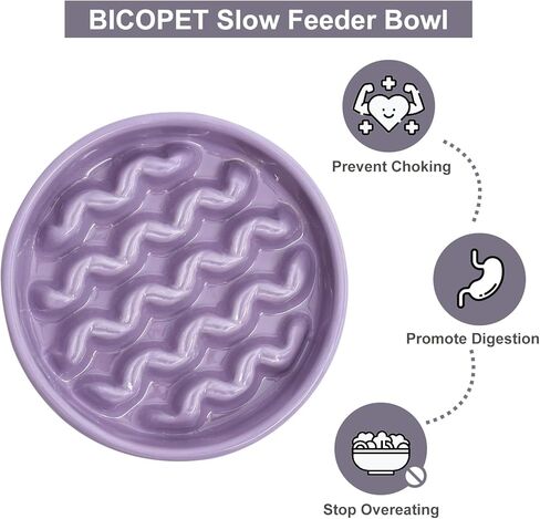 أطباق الكلب المغذية البطيئة، حامل مرتفع، سلالة صغيرة متوسطة الحجم، أكل الكلب البطيء، وعاء تغذية بطيء من السيراميك، وعاء تغذية بطيء للجرو من أجل أكل سريع، وعاء طعام للكلاب (وعاء مرتفع 19-38 أونصة) in Kuwait