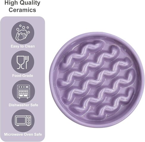 أطباق الكلب المغذية البطيئة، حامل مرتفع، سلالة صغيرة متوسطة الحجم، أكل الكلب البطيء، وعاء تغذية بطيء من السيراميك، وعاء تغذية بطيء للجرو من أجل أكل سريع، وعاء طعام للكلاب (وعاء مرتفع 19-38 أونصة) in Kuwait