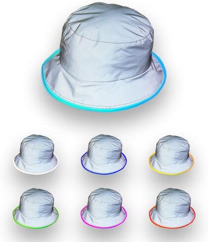 House Of Rave Light Up Reflective Bucket Hat - Rainbow Mode LED Bucket Hat - Fluorescent Hat - Bucket Hat for Men, Women in Saudi Arabia
