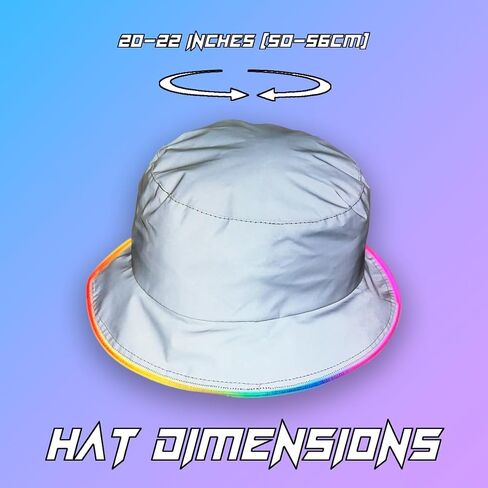 House Of Rave Light Up Reflective Bucket Hat - Rainbow Mode LED Bucket Hat - Fluorescent Hat - Bucket Hat for Men, Women in Saudi Arabia