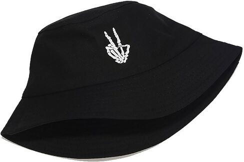 Novelty Embroidered Bucket Hat Halloween Fisherman Cap Packable Sun Hats for Women, Men in Saudi Arabia