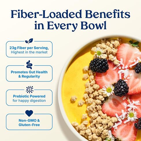 Poop Like A Champion Ultra High Fiber Cereal - Non GMO - Fiber Supplement - Corn Bran | Breakfast Essentials with Soluble Fiber, Insoluble Fiber & Psyllium Husk Powder in Kuwait