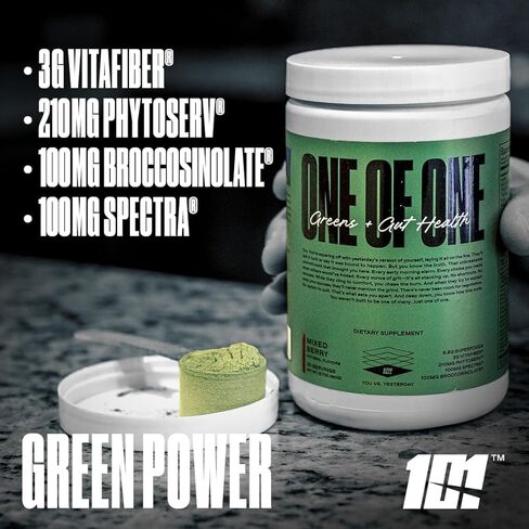 واحد من بودرة الخضراء والغوت - Superfood Greens مع البريبايوتيك ، والبروبيوتيك والإنزيمات الهضمية لصحة الأمعاء ، والمناعة والطاقة ، لا محليات اصطناعية - التوت المختلط ، 30 خدمة in Kuwait