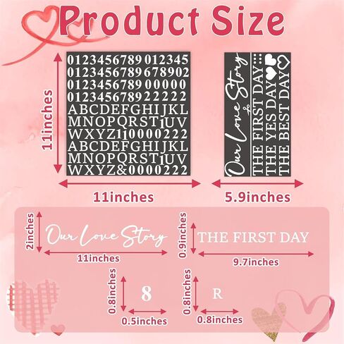 Wedding Sign Decals Wedding Party Decoration Stickers Date Personalized Selfie Mirror Sticker for Wedding Entry Display DIY Anniversaries Wedding Sign Decals for Bride Shower Engagement Supply(White) in Kuwait