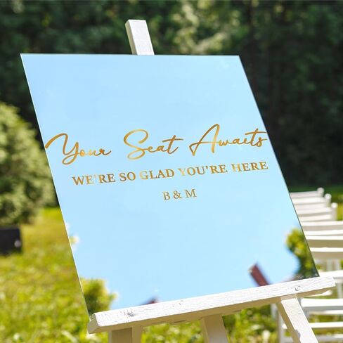 Wooden Welcome to Our Wedding Signs Colorable Wedding Mirror Stickers for Reception Display Rustic Weddings Party Decoration Backdrop Supplies Marriage Lettering for Ceremony Balloon Arch Photo Prop in Saudi Arabia