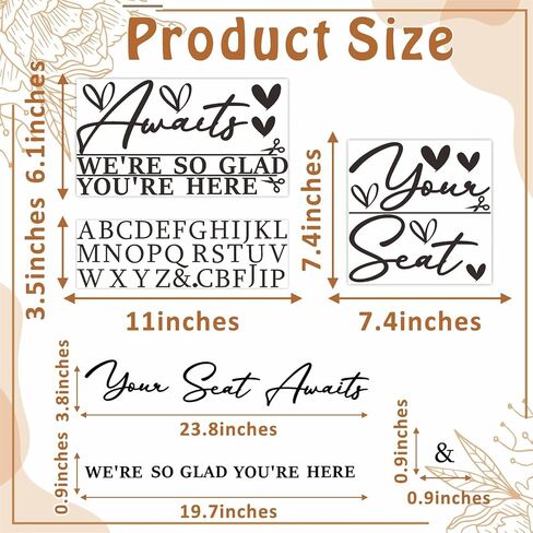 Wedding Sign Decals Wedding Party Decoration Stickers Date Personalized Selfie Mirror Sticker for Wedding Entry Display DIY Anniversaries Wedding Sign Decals for Bride Shower Engagement Supply(White) in Kuwait