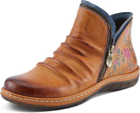 SPRING STEP L'Artiste Chesapeake Women's Floral Bootie - أزهار مطلية ، جلد مصقول ، نمط بوهيمي in Kuwait