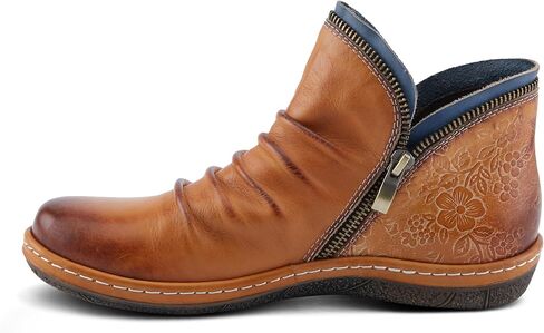 SPRING STEP L'Artiste Chesapeake Women's Floral Bootie - أزهار مطلية ، جلد مصقول ، نمط بوهيمي in Kuwait