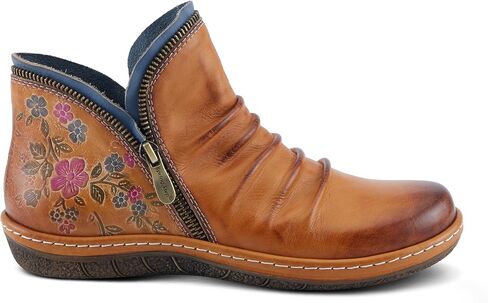 SPRING STEP L'Artiste Chesapeake Women's Floral Bootie - أزهار مطلية ، جلد مصقول ، نمط بوهيمي in Kuwait