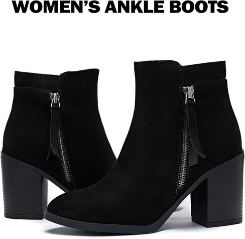 Women's Ankle Boots Low Chunky Heeled Booties Casual Comfortable Fall Winter Pointed Closed Toe Short Boots for Women. in Kuwait
