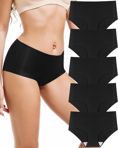 Womens Underwear Full Coverage No Show High Waisted Seamless Ladies Panties 5 Pack in Kuwait