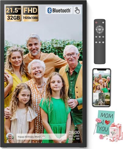 إطار صور رقمي BSIMB 10.1 بوصة واي فاي مع شاشة لمس 32 جيجابايت، 1280 × 800 IPS، مستشعر حركة يدور تلقائيًا، تحميل الصور/مقاطع الفيديو عبر التطبيق/البريد الإلكتروني، هدية للأجداد in Saudi Arabia