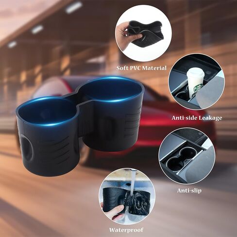5pcs Center Center Console Tresanizer Tresher متوافق مع Tesla Model 3 Highland Accessories 2023-2025 ، ملحقات مع صندوق تخزين مسند الذراع ، صندوق تخزين مسند الذراعين المخفيين ، حامل حامل الكأس ، غطاء كاميرا الويب ، الأسود in Saudi Arabia