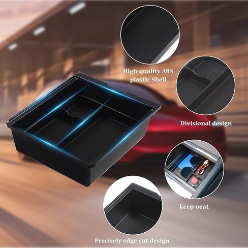 5pcs Center Center Console Tresanizer Tresher متوافق مع Tesla Model 3 Highland Accessories 2023-2025 ، ملحقات مع صندوق تخزين مسند الذراع ، صندوق تخزين مسند الذراعين المخفيين ، حامل حامل الكأس ، غطاء كاميرا الويب ، الأسود in Saudi Arabia