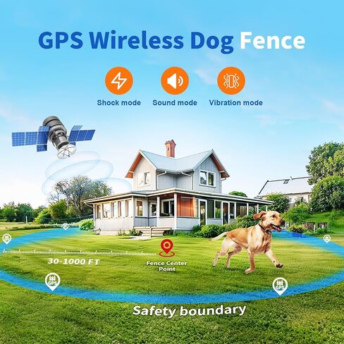 Wireless Dog Fence System,Rechargeable Electric Fence for Dogs,No Wire Circular Boundary,Dog Training Shock Collar with Remote Control,Portable,Waterproof Collar Receivers in Saudi Arabia