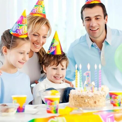 Rainbow Number 3 Birthday Candle 3D Macaron Glitter Number 3 Candle Pastel Pink Birthday Cake Candles with 12 Pcs Long Spiral Cake Candles for Girls Boys Cakes Topper Wedding Anniversary Theme Decor in Kuwait