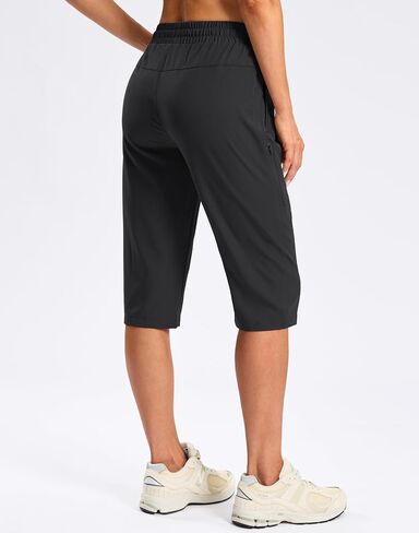 SANTINY Women's 13''/ 15"/ 17'' Long Hiking Shorts with Zipper Pockets Lightweight Quick Dry Below The Knee Capris for Women in Saudi Arabia