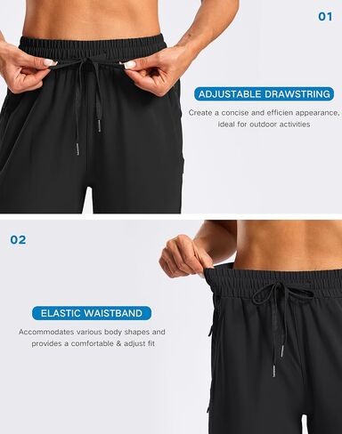 SANTINY Women's 13''/ 15"/ 17'' Long Hiking Shorts with Zipper Pockets Lightweight Quick Dry Below The Knee Capris for Women in Saudi Arabia
